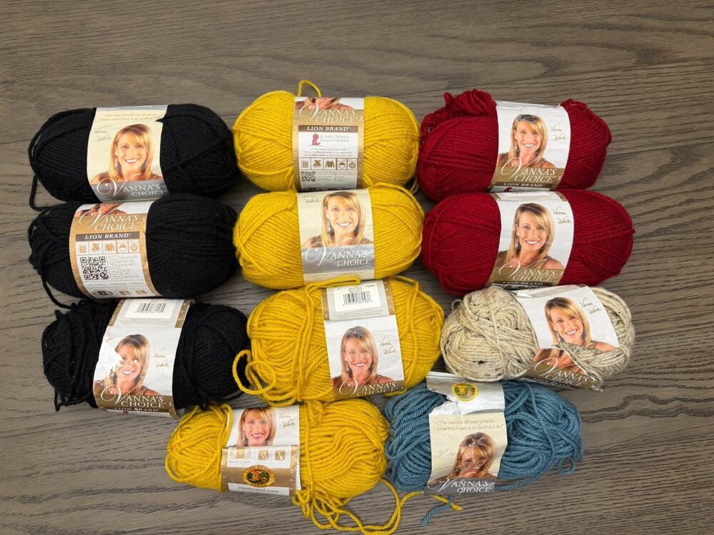 Lion Brand Vanna’s Choice Yarn Cranberry Red Lot of 2 Skeins